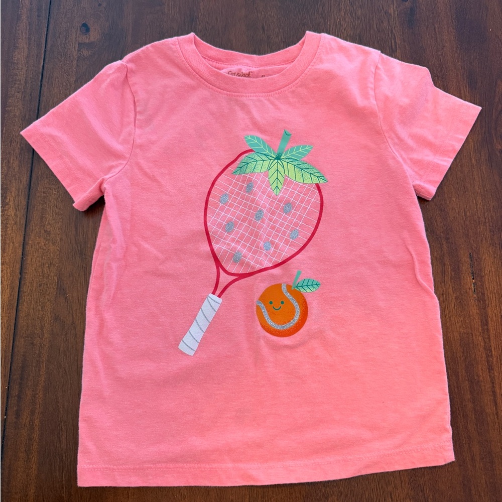 Kids' Coral Tennis Graphic Tee